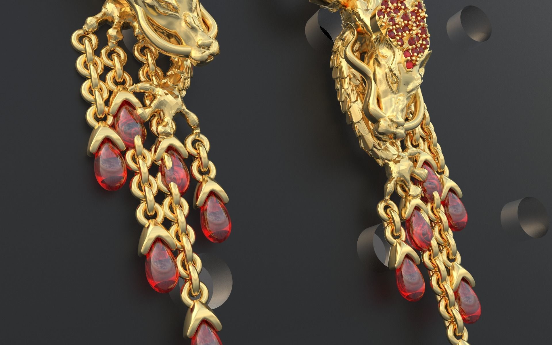 Dragon earring magerit 3D print model_3