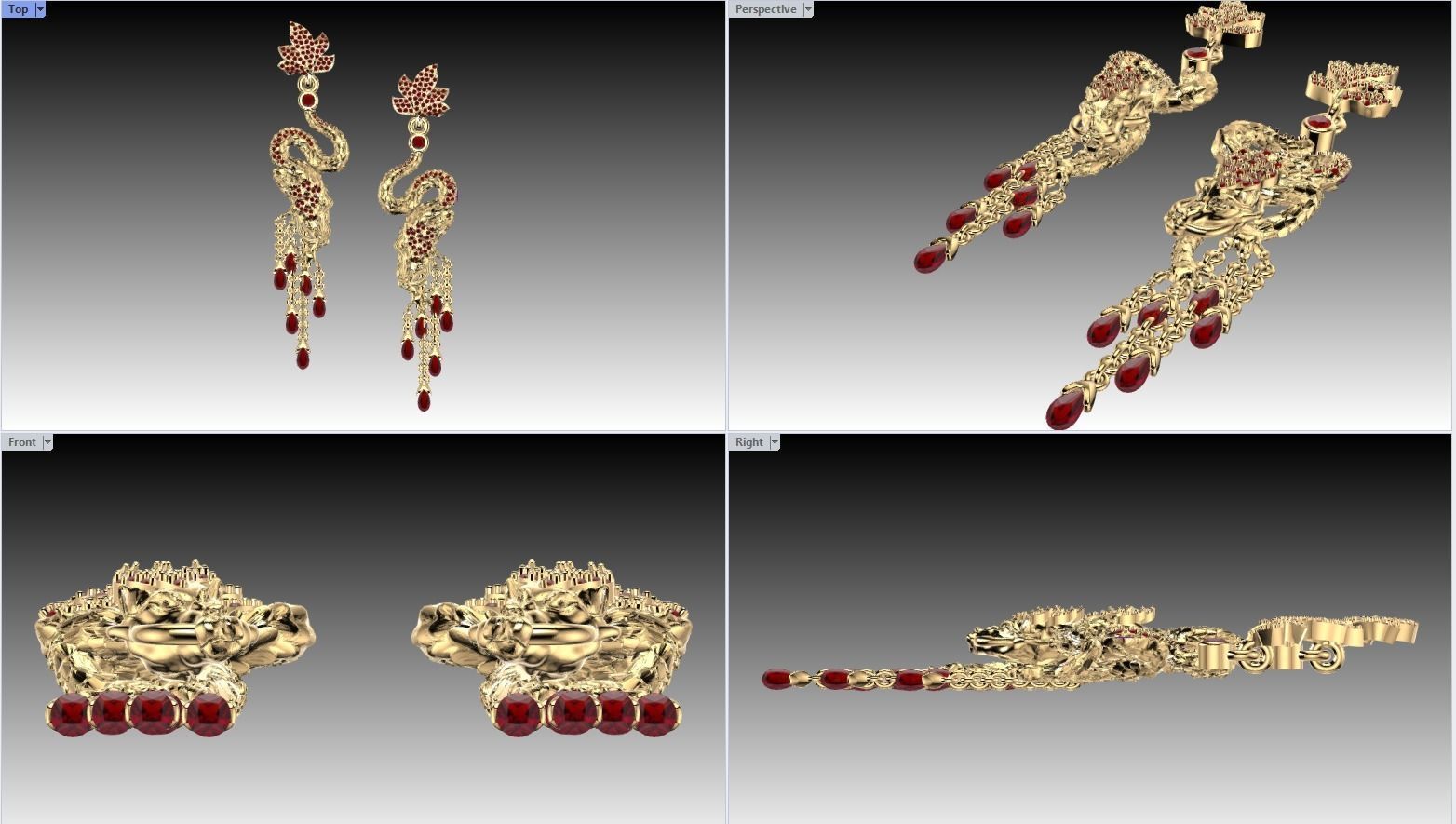 Dragon earring magerit 3D print model_11