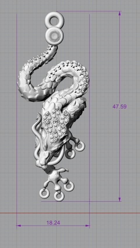 Dragon earring magerit 3D print model_6