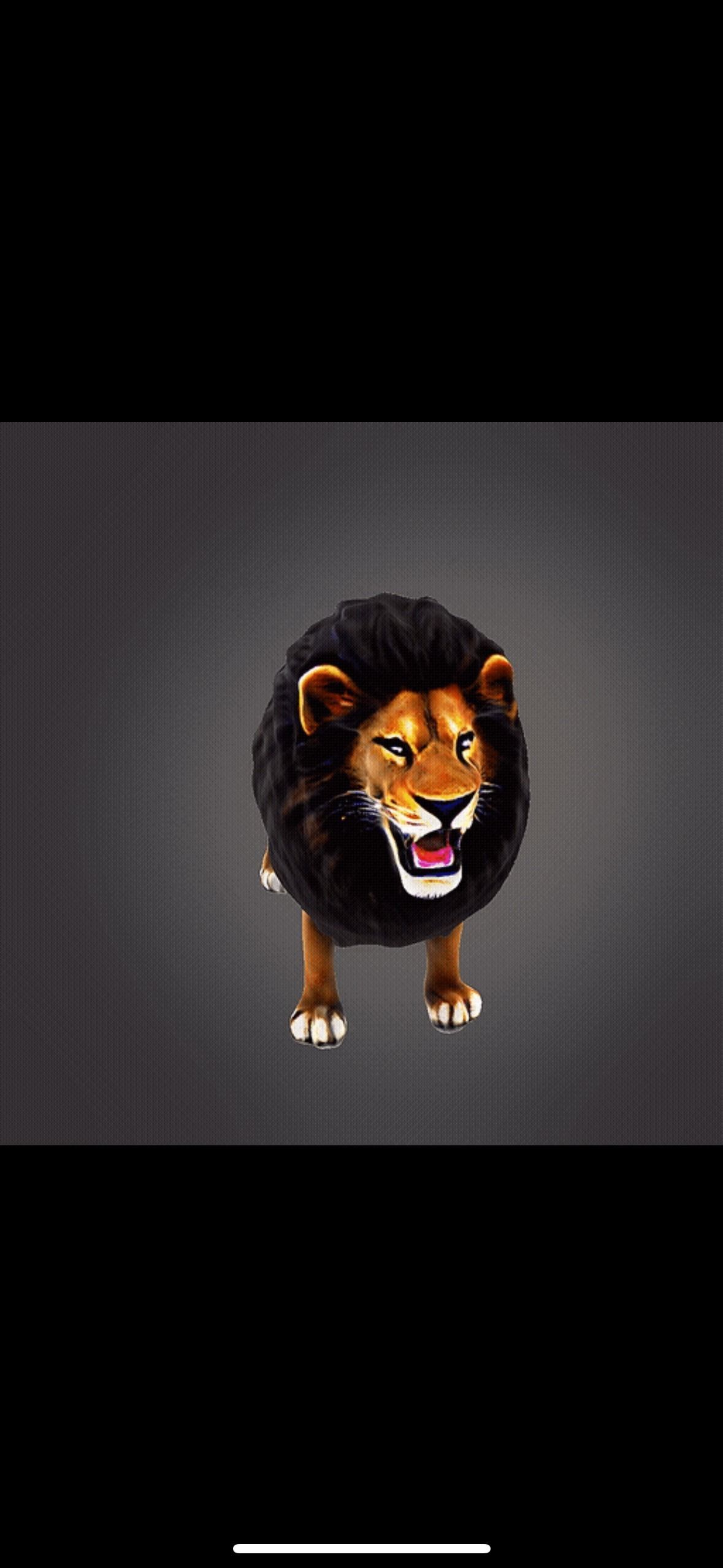 Low poly roar lion 3D print model_6