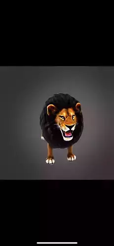 Low poly roar lion