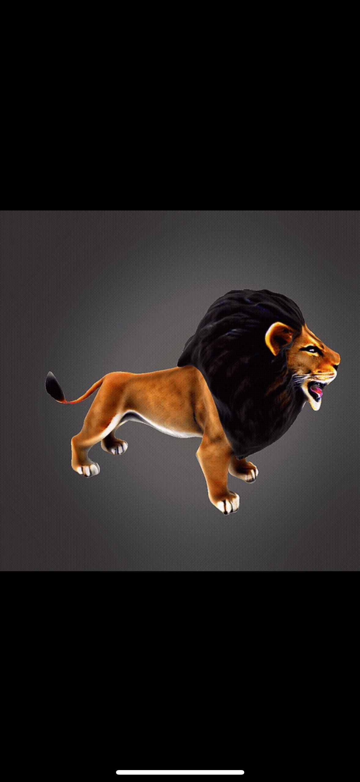 Low poly roar lion 3D print model_8