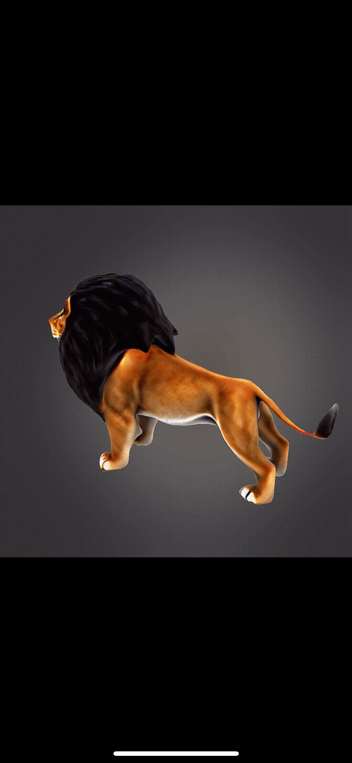 Low poly roar lion 3D print model_1