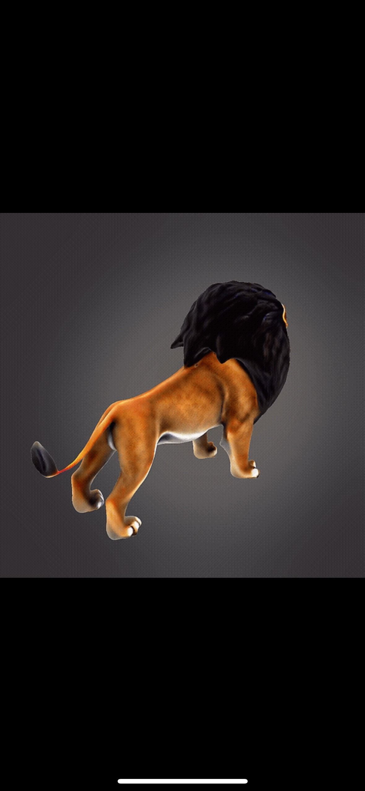 Low poly roar lion 3D print model_5