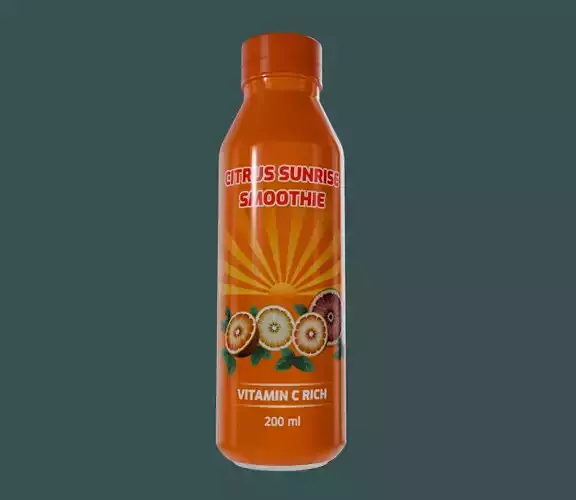 Citrus Sunrise Smoothie Low-poly 3D model