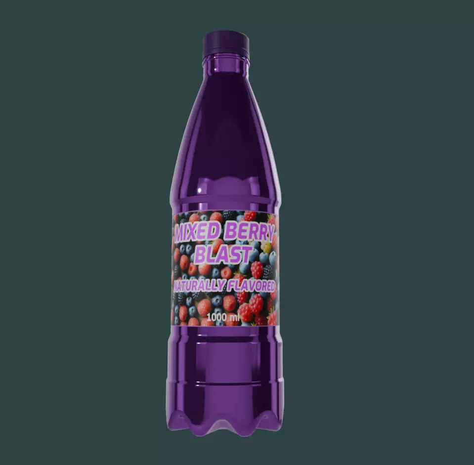 Berry Fizz Delight Low-poly 3D model_0
