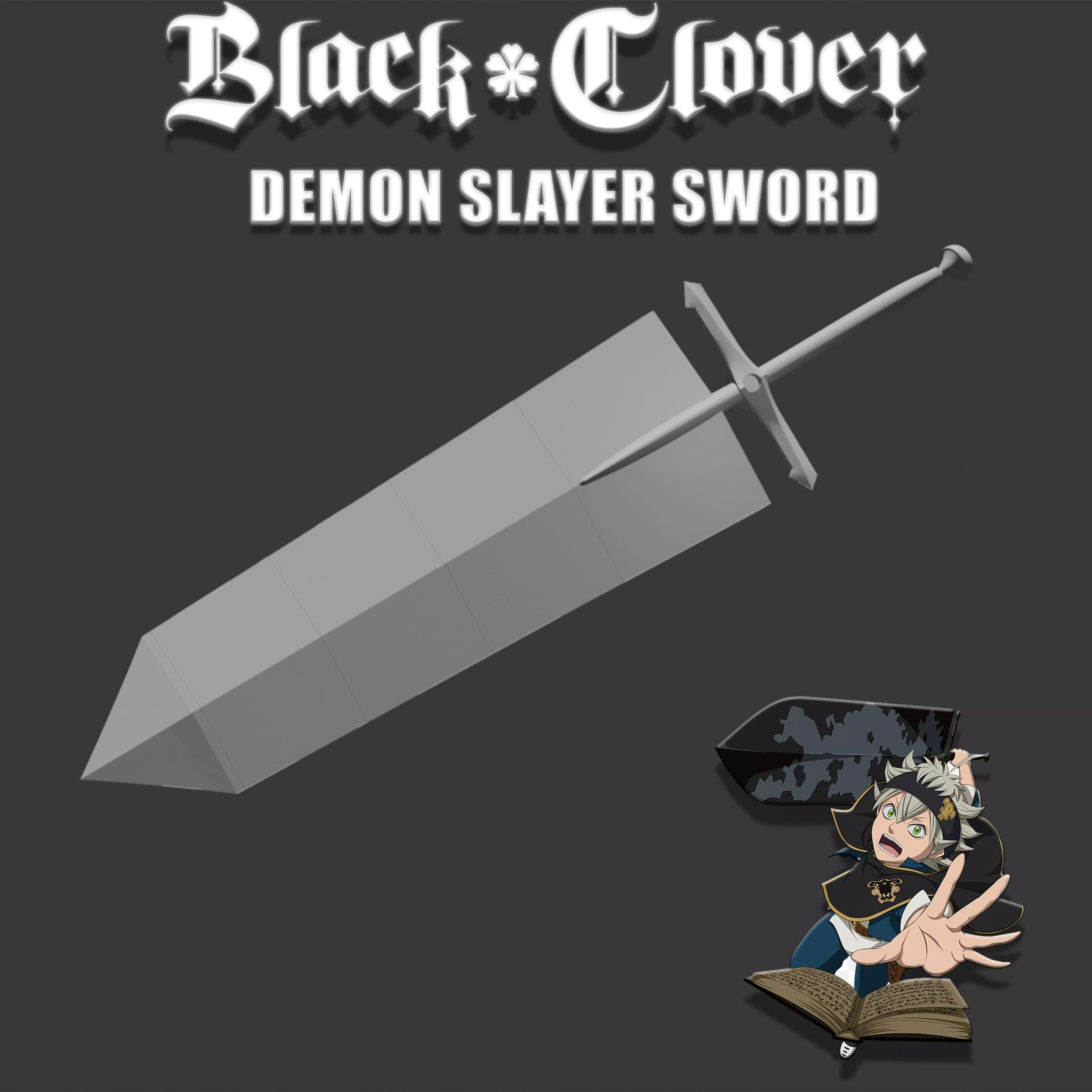 BLACK CLOVER ASTA DEMON SLAYER SWORD 3D print model_0