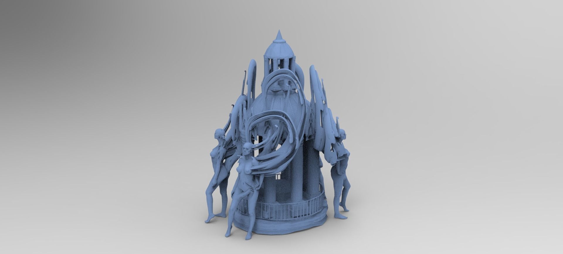 Art Deco Sun Global towers collection 1 3D model_6