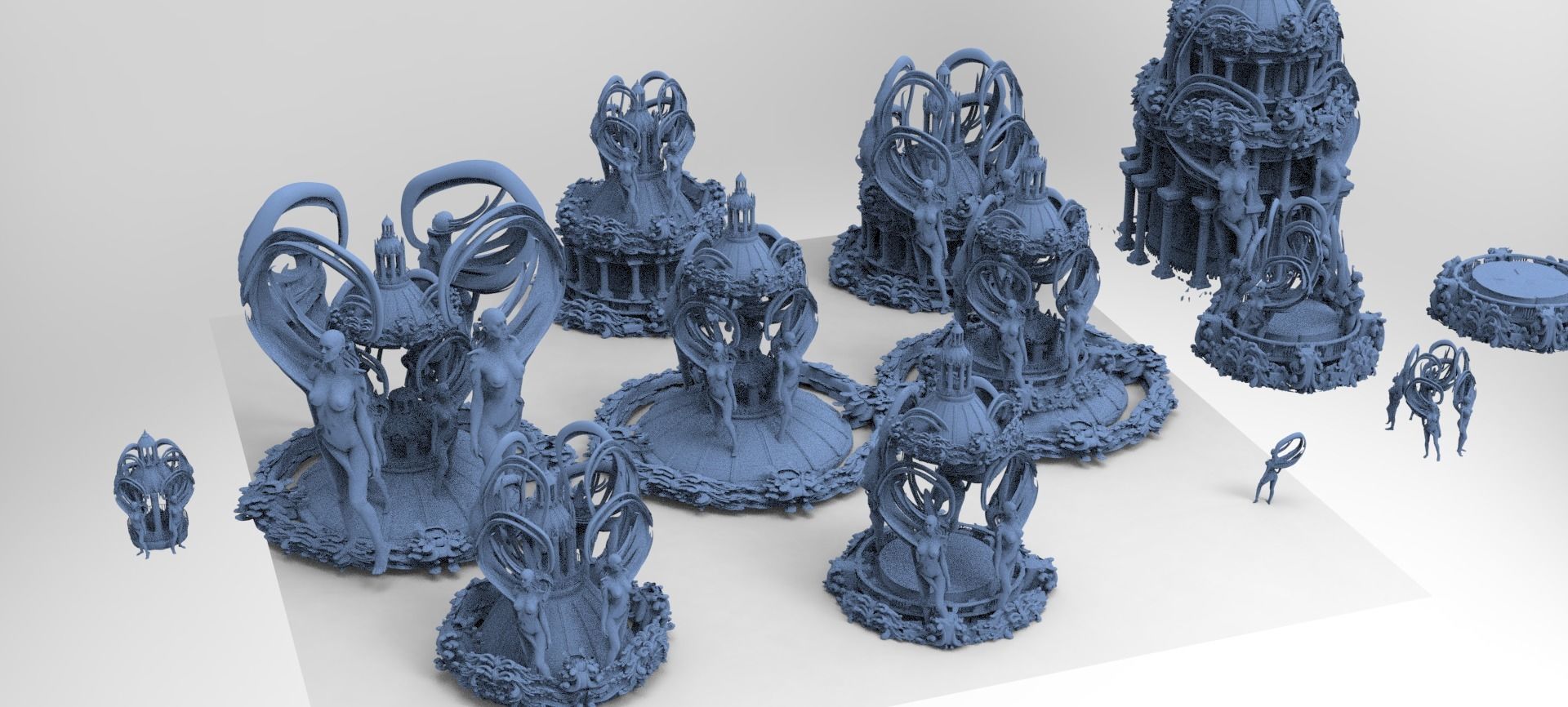 Art Deco Sun Global towers collection 1 3D model_3