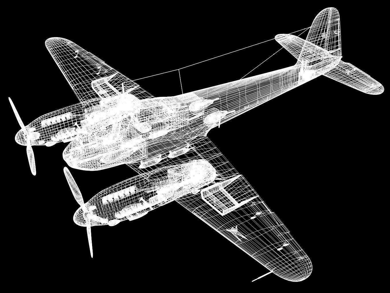 Messerschmitt Me 410 A1 Hornisse 3D model_16