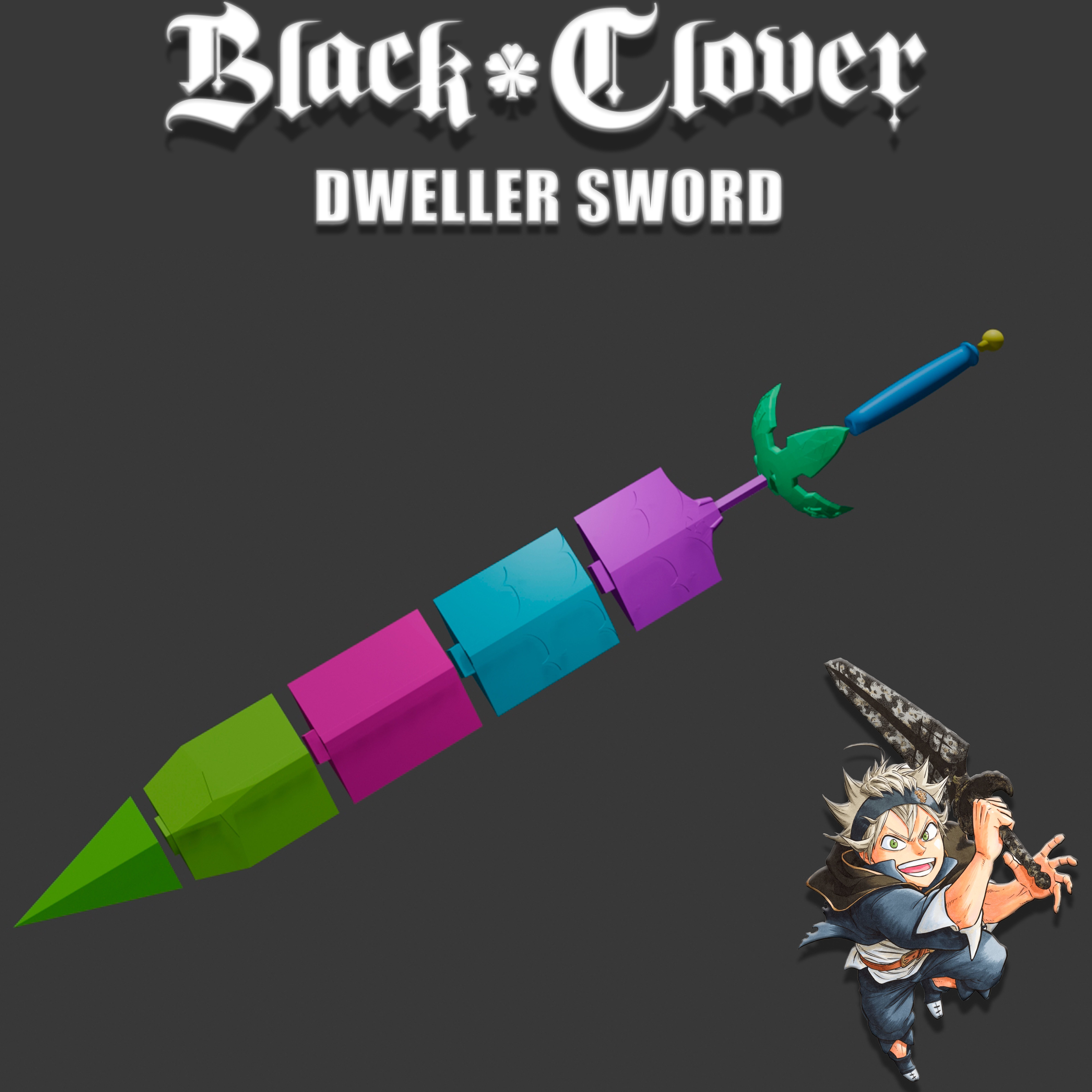 BLACK CLOVER ASTA DWELLER SWORD 3D print model_1