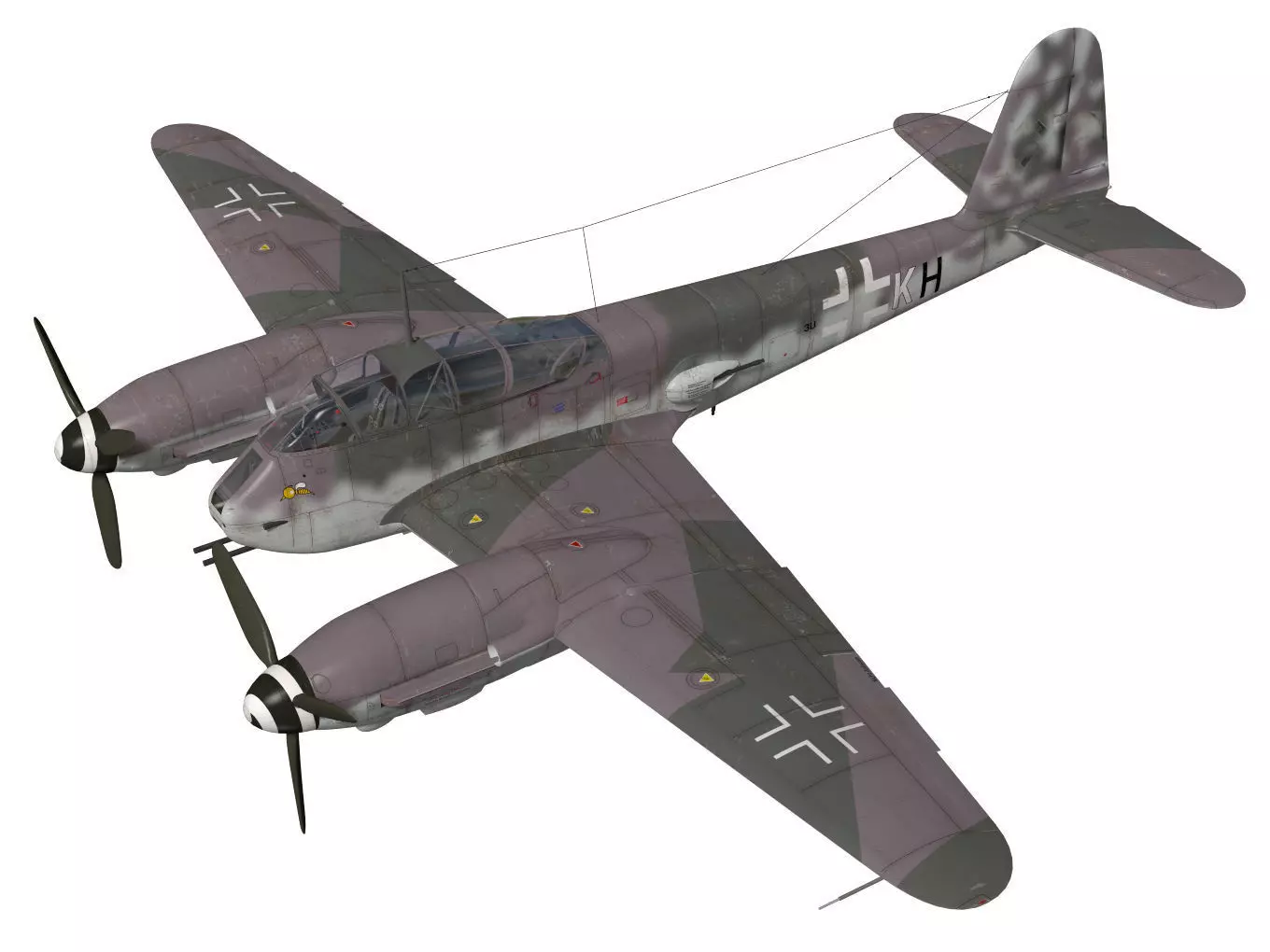 Messerschmitt Me 410 A1U2R4 Hornisse 3D model_0