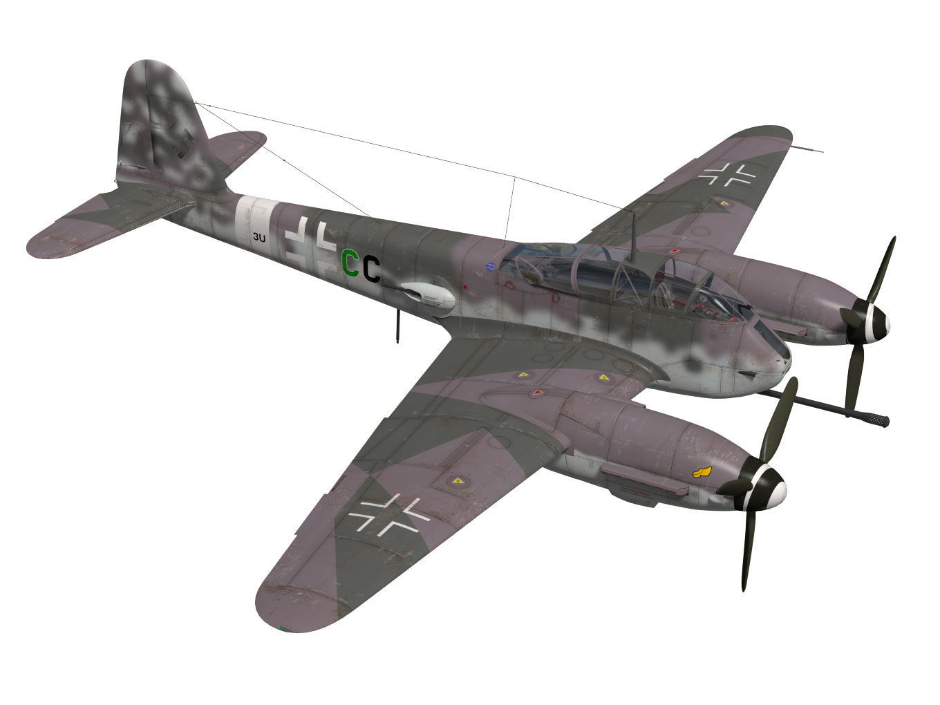 Messerschmitt Me 410 A1U4 Hornisse 3D model_5