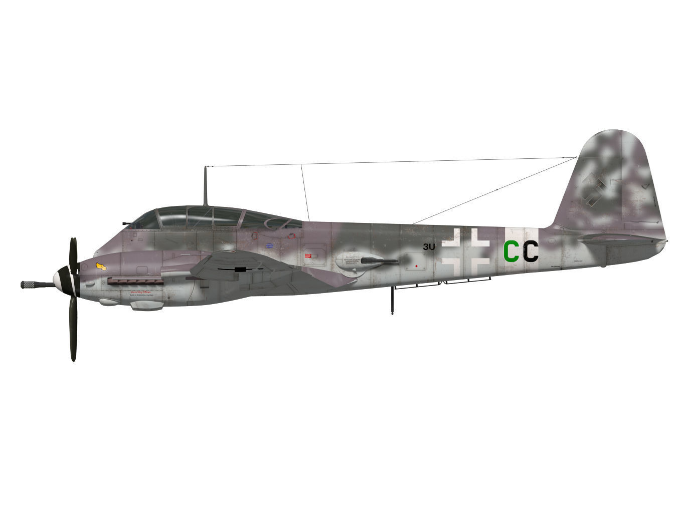 Messerschmitt Me 410 A1U4 Hornisse 3D model_10