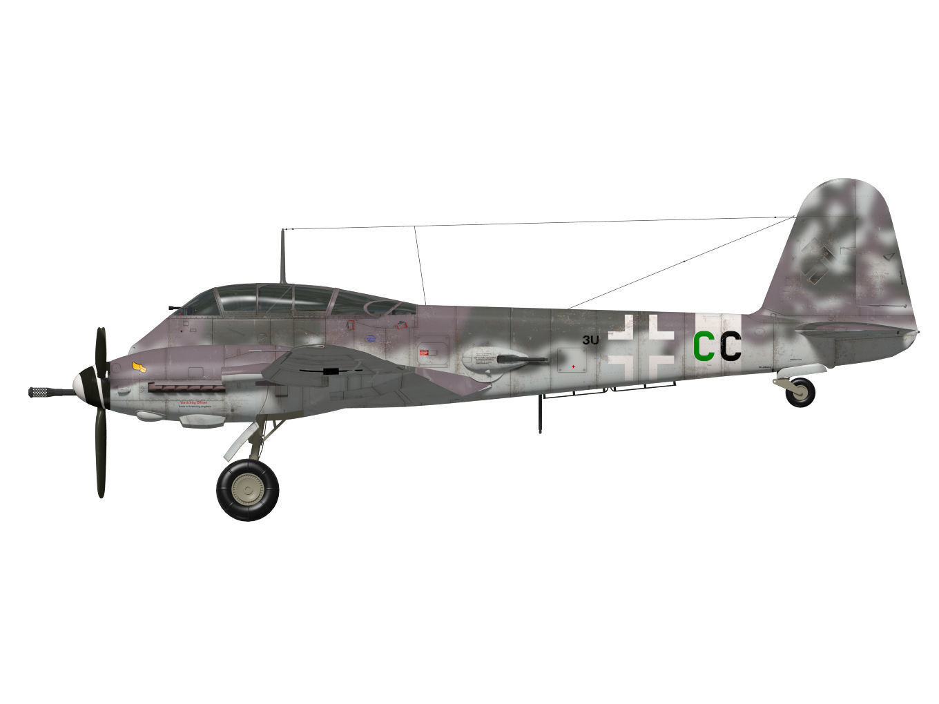 Messerschmitt Me 410 A1U4 Hornisse 3D model_11