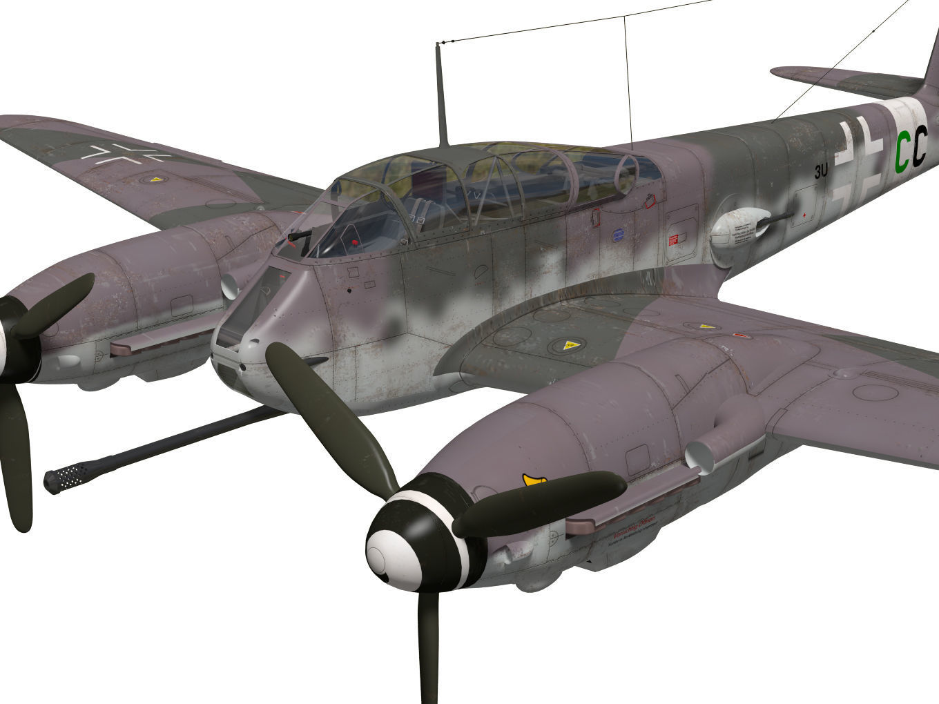 Messerschmitt Me 410 A1U4 Hornisse 3D model_4