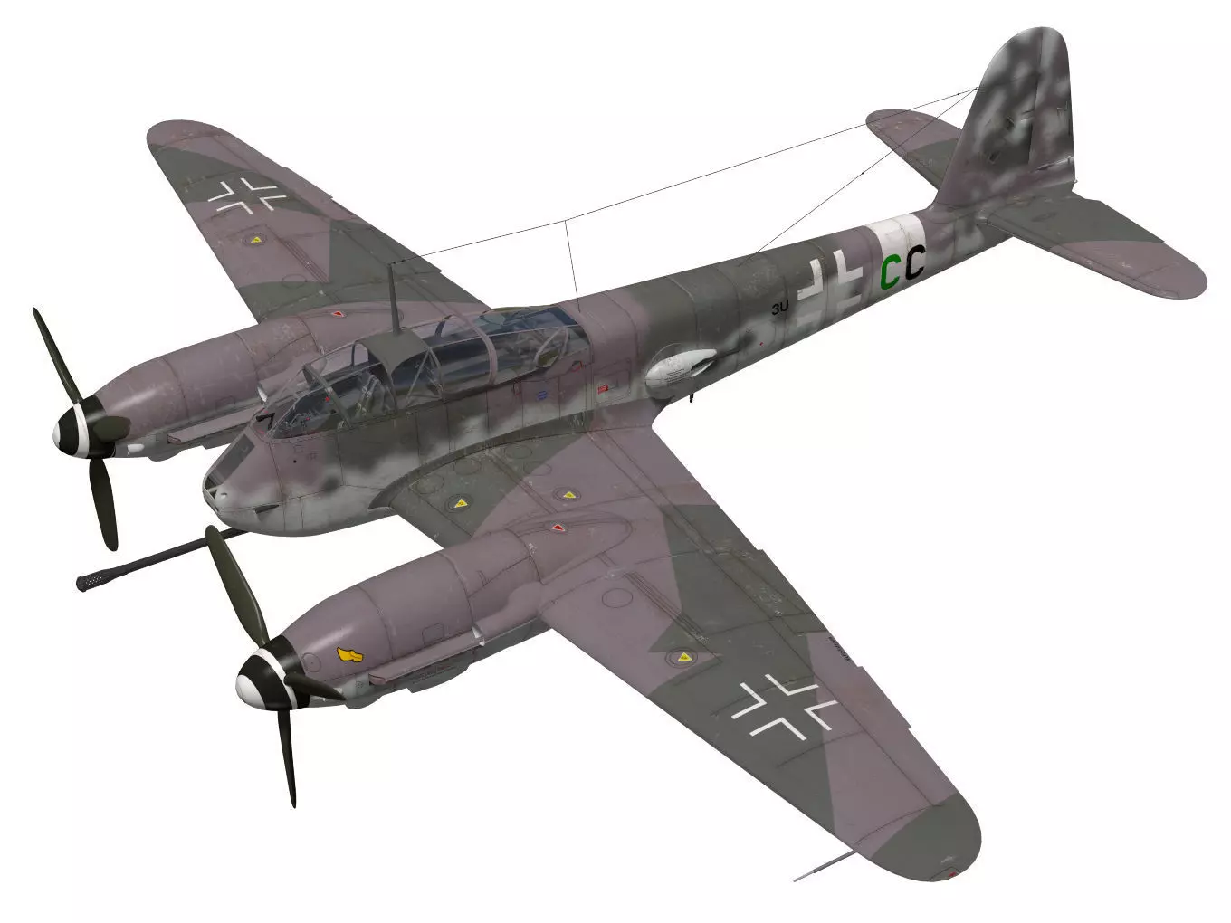 Messerschmitt Me 410 A1U4 Hornisse 3D model_0