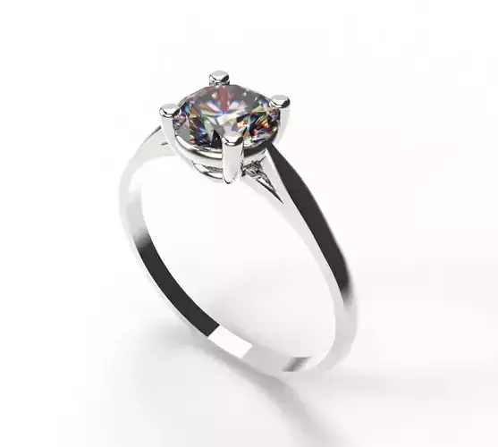 Engagement ring 4 prong edition 6mm stone 3D print model