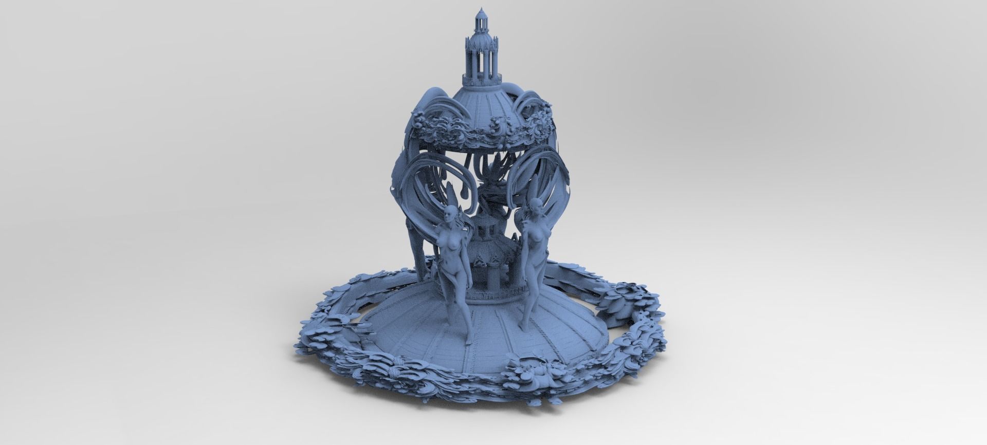 Art Deco Sun Global towers Dome 2  3D model_1