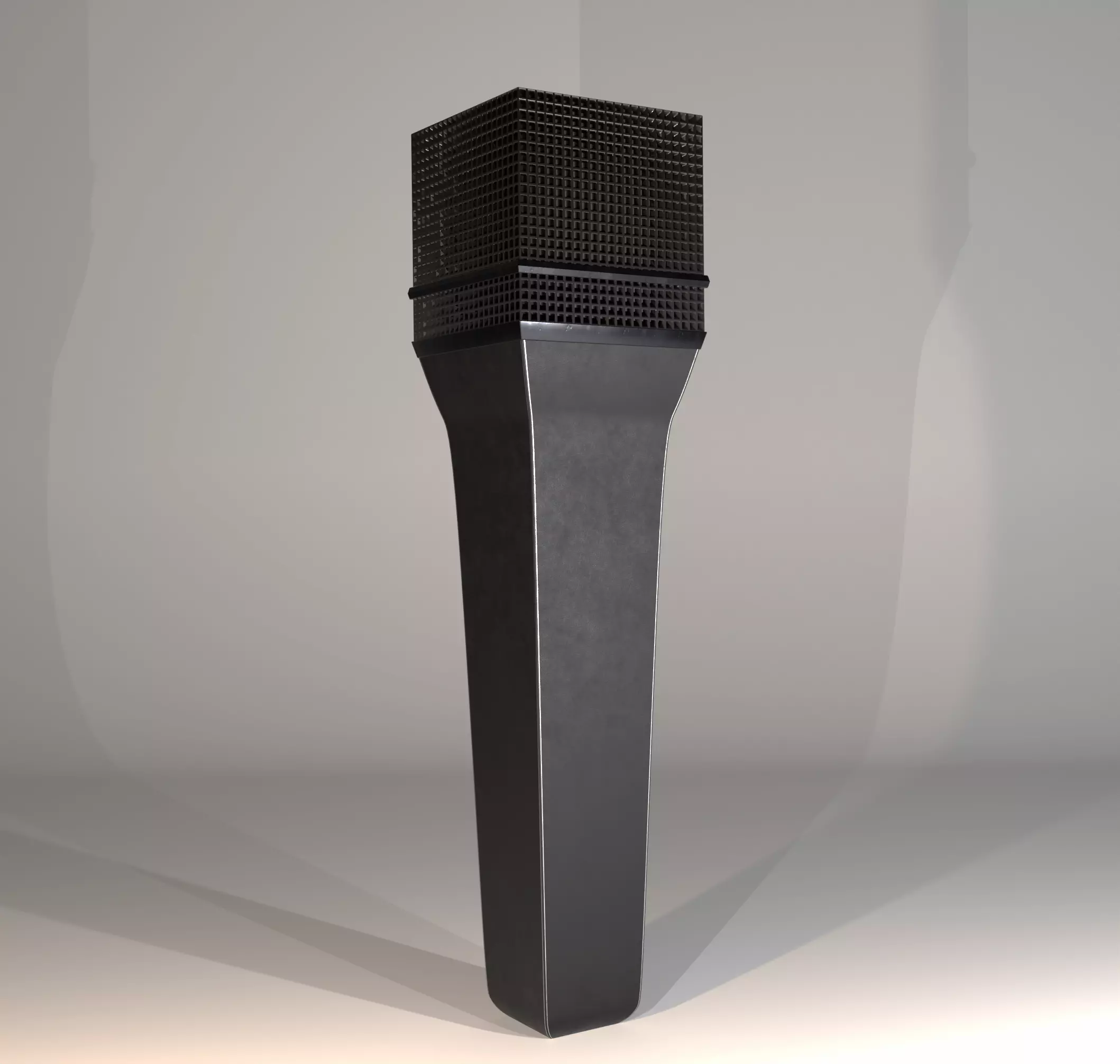 Square Microphone Low-poly 3D model_0