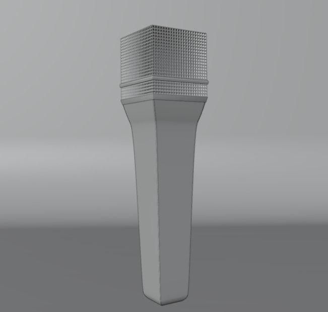 Square Microphone Low-poly 3D model_2