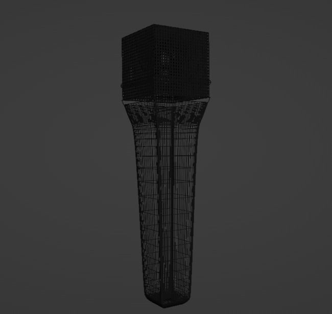 Square Microphone Low-poly 3D model_1