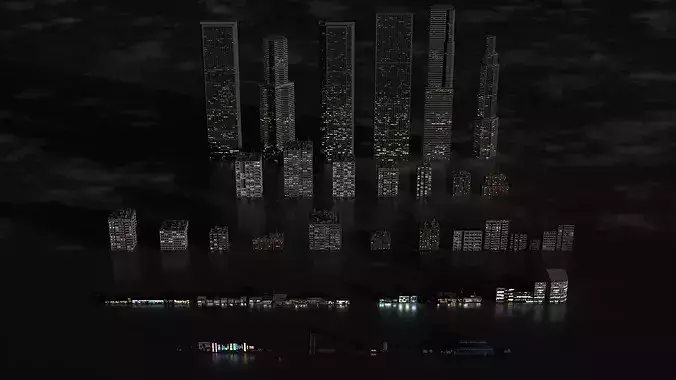 High Detailed Modern City Model Pack 3D model 2