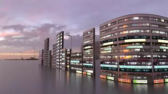 High Detailed Modern City Model Pack 3D model 5