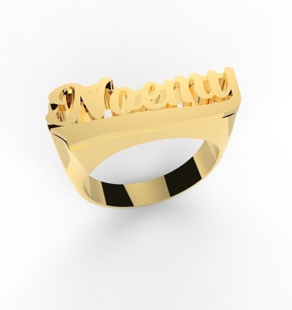 Noemy name ring 3D print model_3