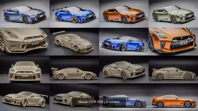 Nissan GTR R35 3D Model Collection