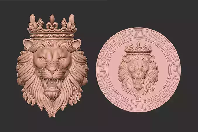 Angry lion crown 3d print model