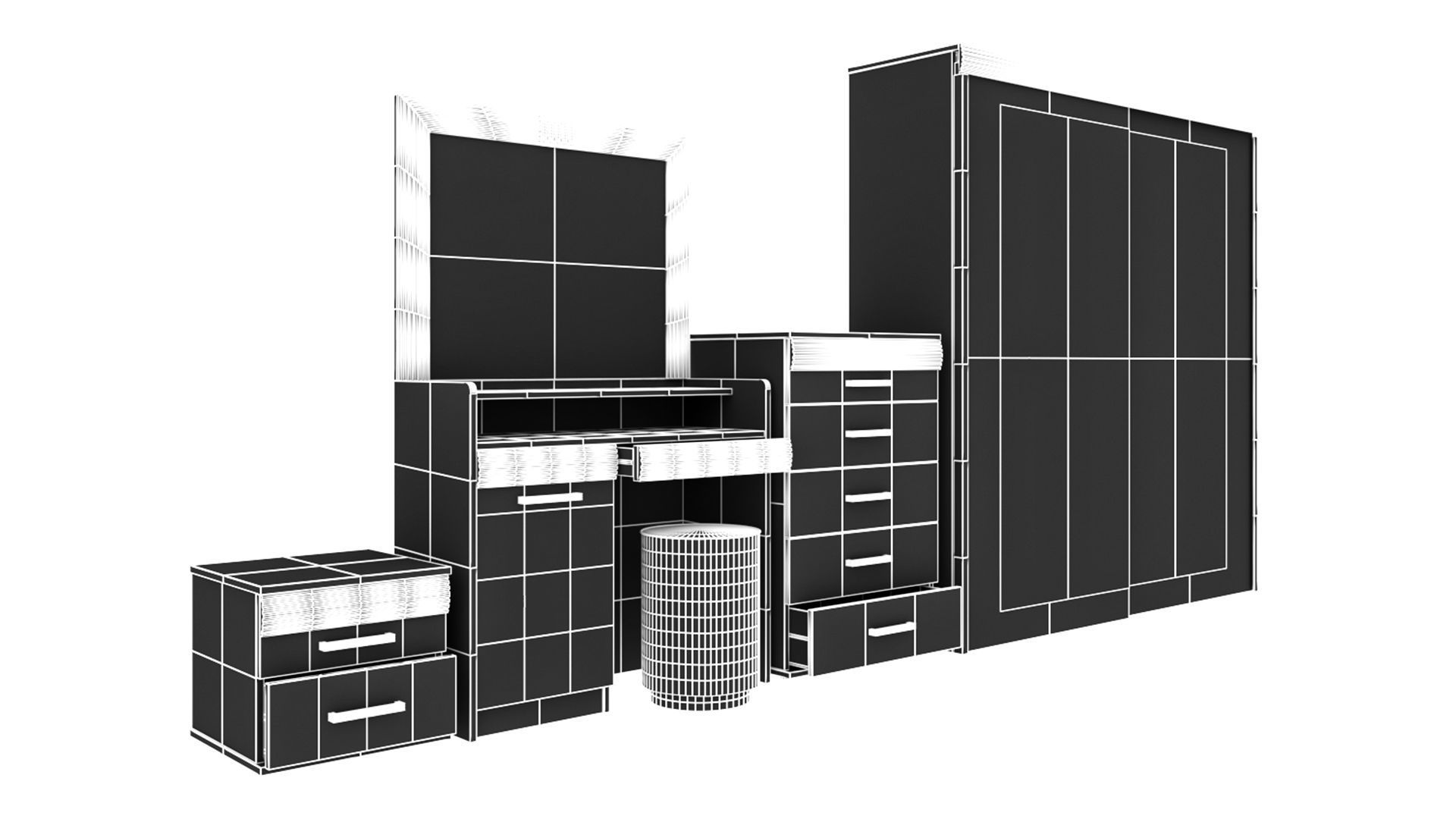 Bedroom Furniture 3D model_6