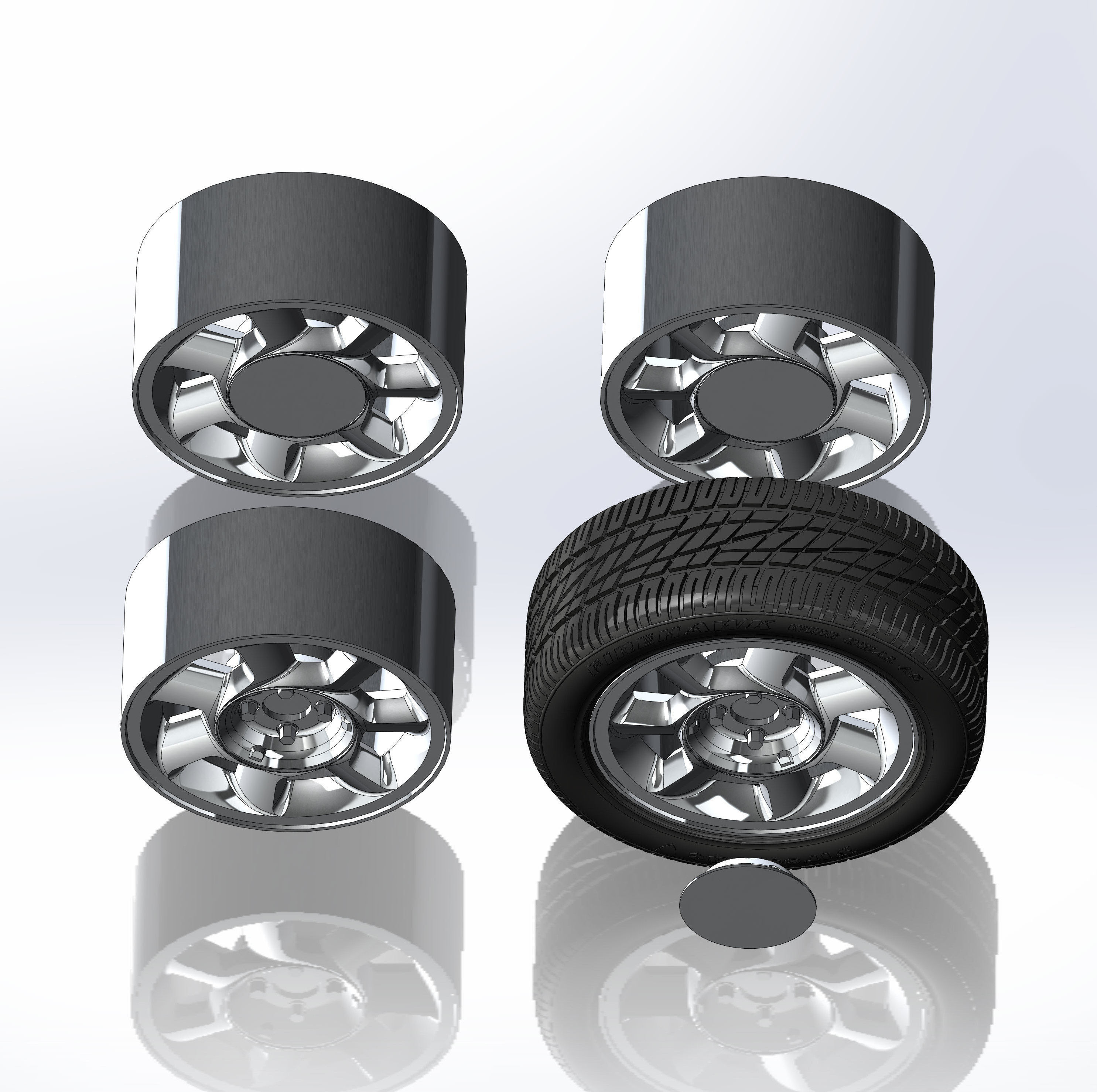 Wheels for scale model of Cobra R 1993 3D print model_5