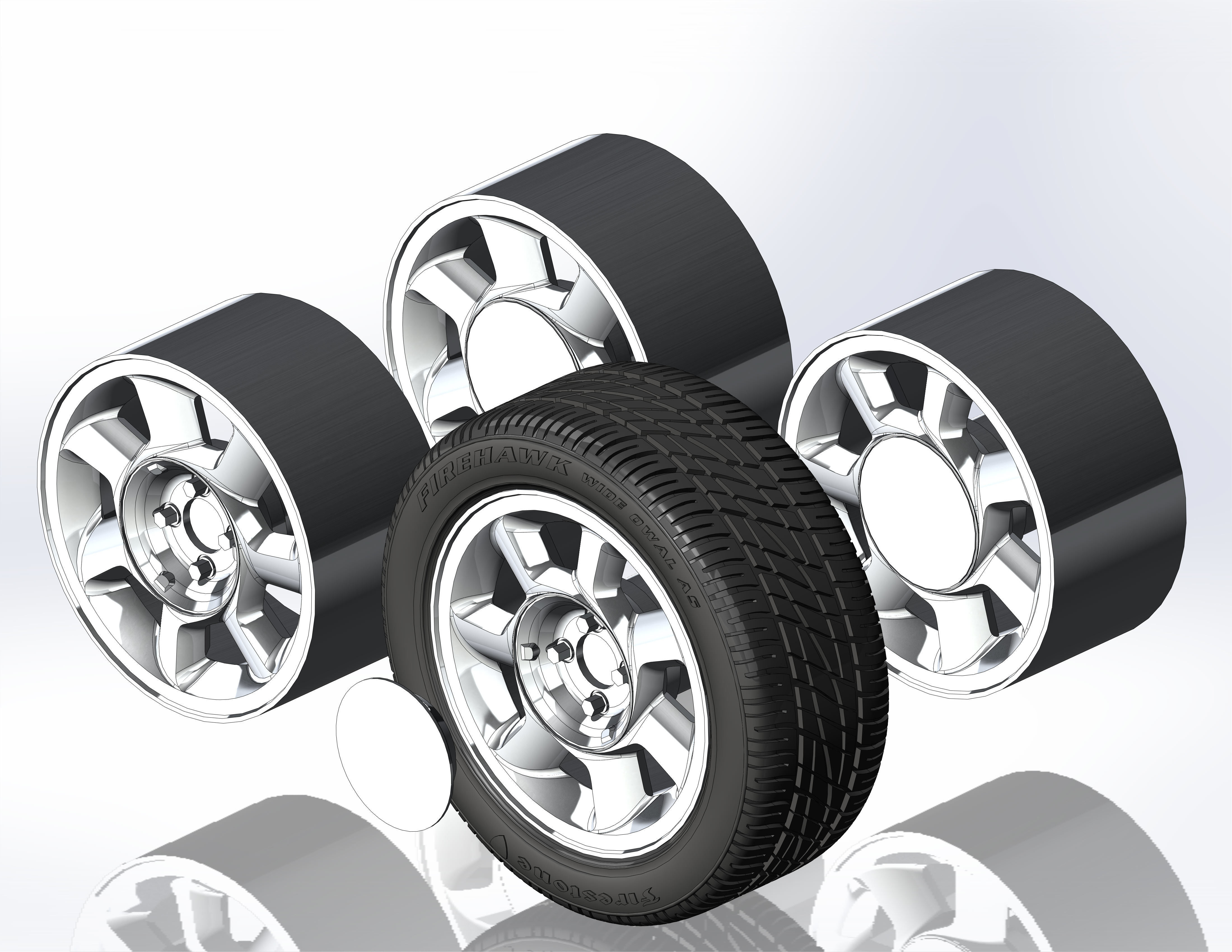 Wheels for scale model of Cobra R 1993 3D print model_4