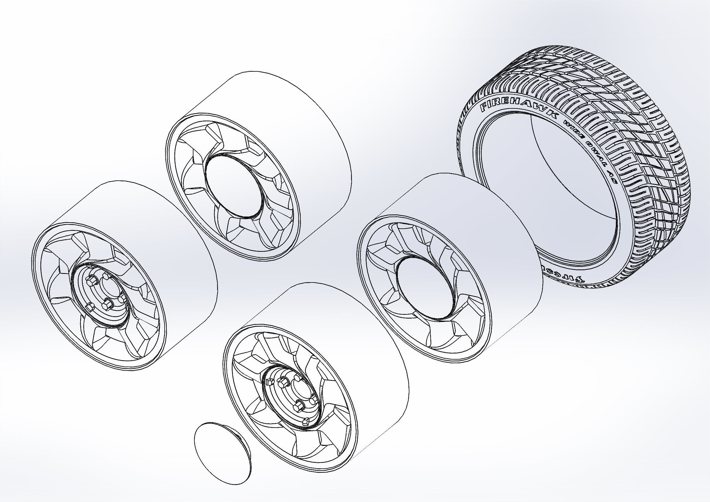 Wheels for scale model of Cobra R 1993 3D print model_10
