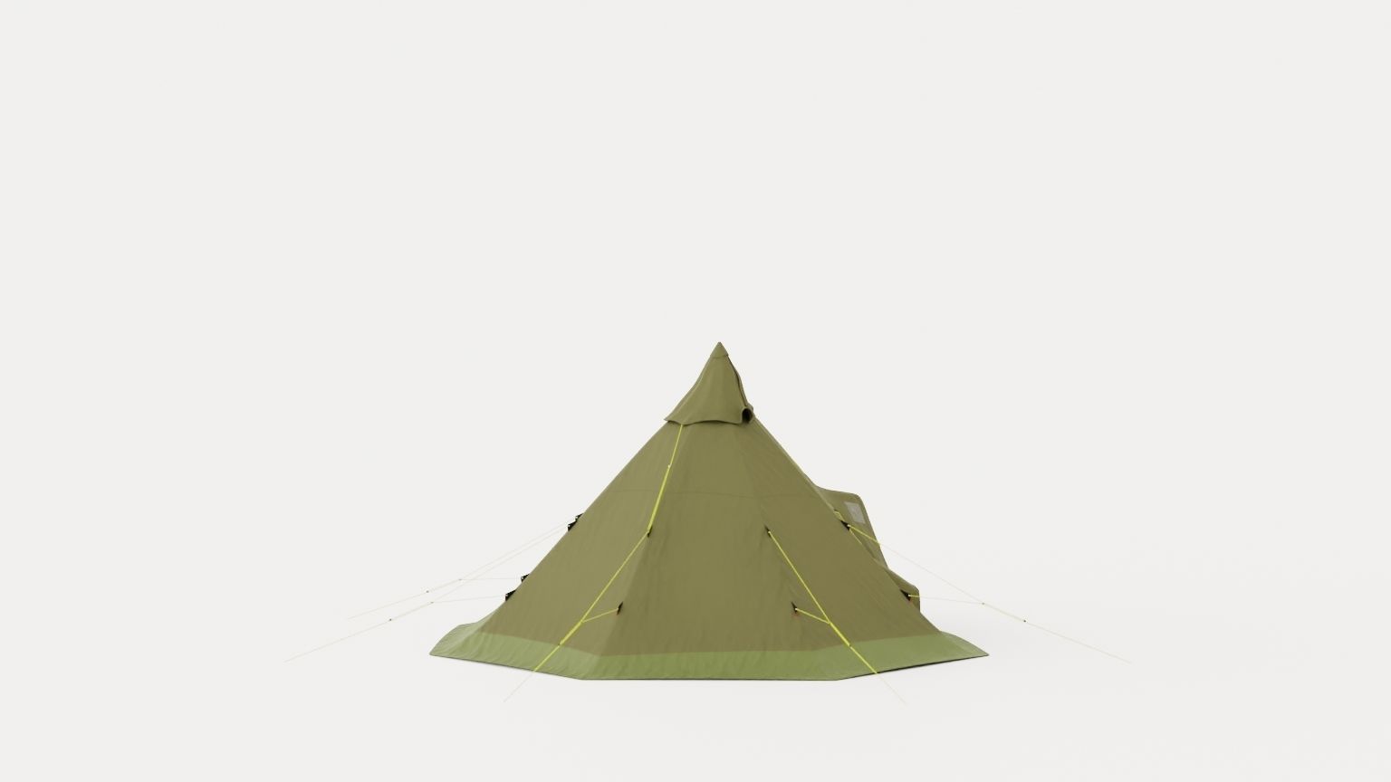 Varanger 12-14 Camp Outer Tent including Pole Low-poly 3D model_3