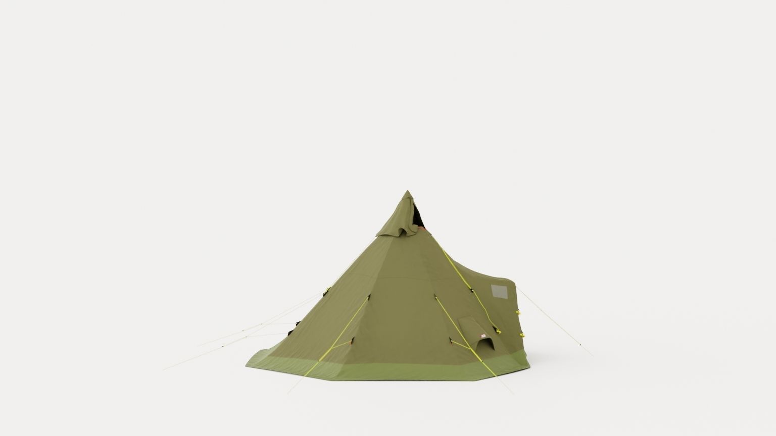 Varanger 12-14 Camp Outer Tent including Pole Low-poly 3D model_2