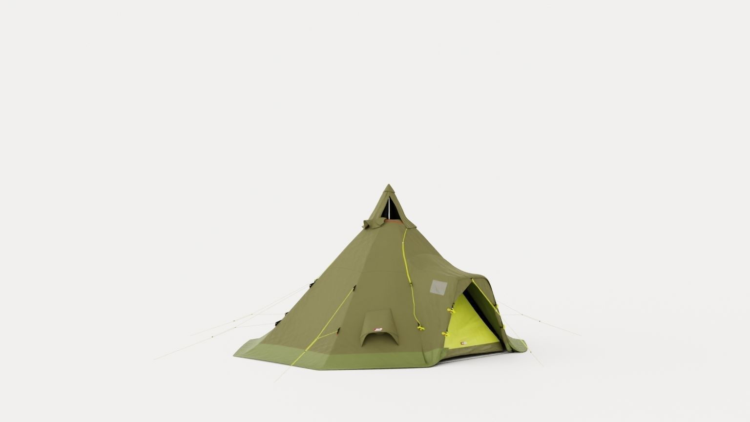 Varanger 12-14 Camp Outer Tent including Pole Low-poly 3D model_1