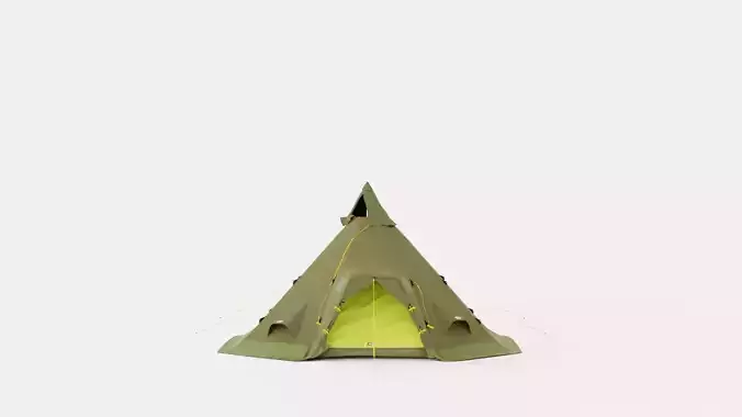 Varanger 12-14 Camp Outer Tent including Pole Low-poly 3D model