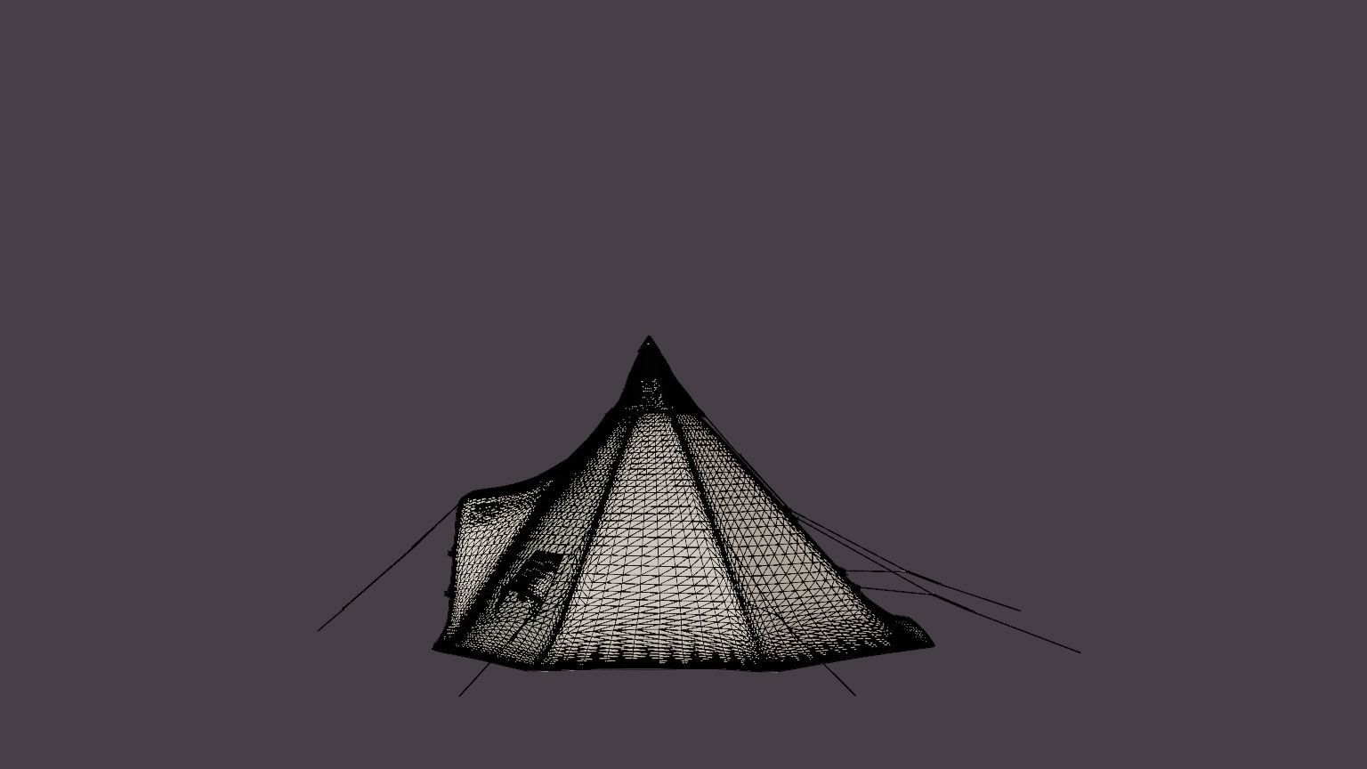Varanger 12-14 Camp Outer Tent including Pole Low-poly 3D model_7