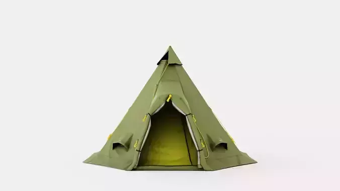 Varanger 8-10 Camp Outer Tent including Pole Low-poly 3D model