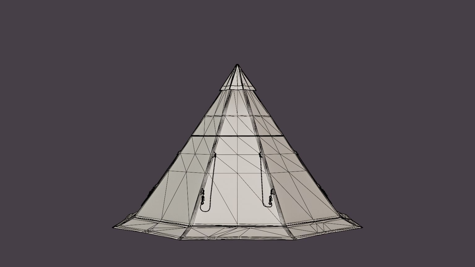 Varanger 4-6 Camp Outer Tent including Pole Low-poly 3D model_5
