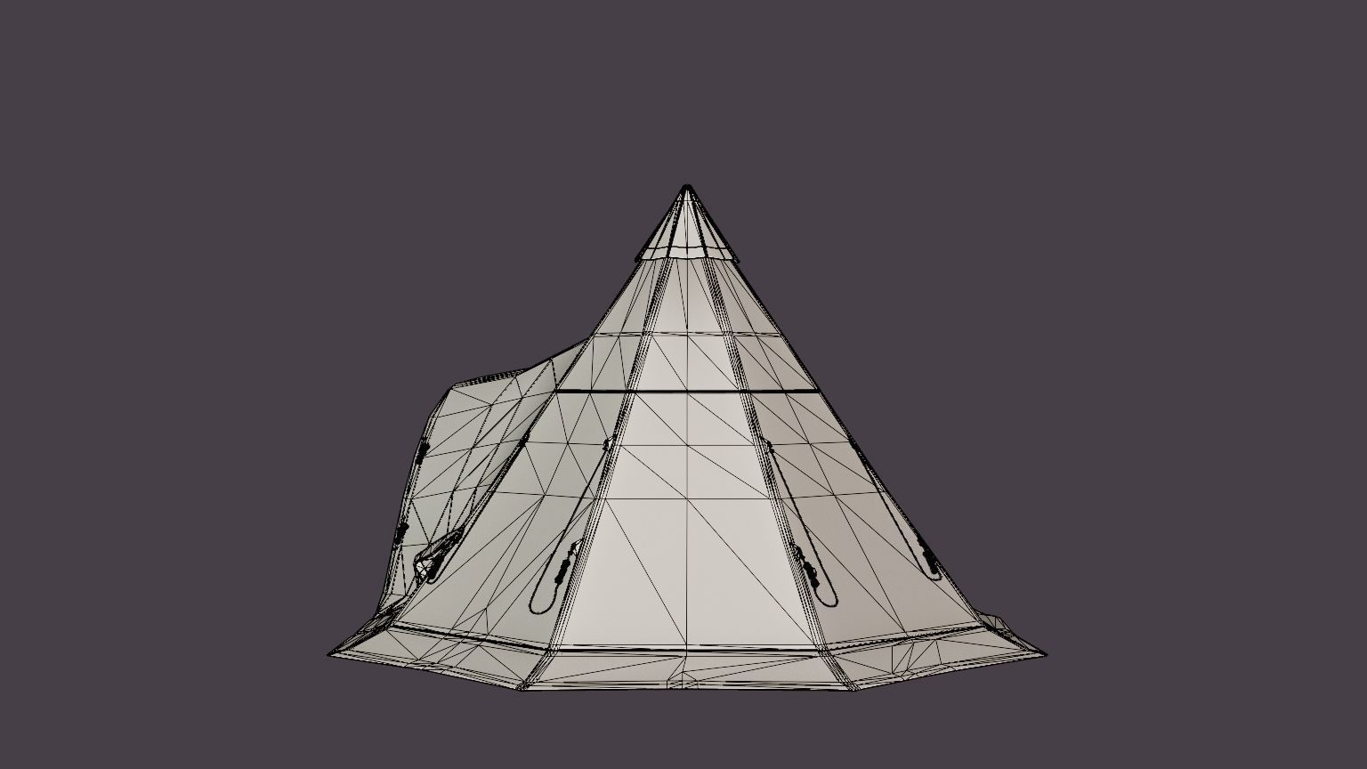 Varanger 4-6 Camp Outer Tent including Pole Low-poly 3D model_6
