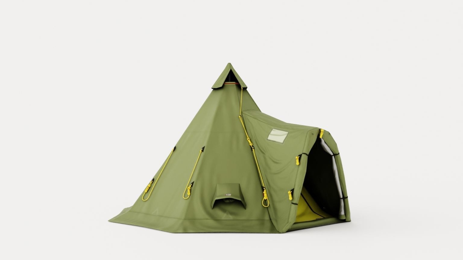Varanger 4-6 Camp Outer Tent including Pole Low-poly 3D model_1
