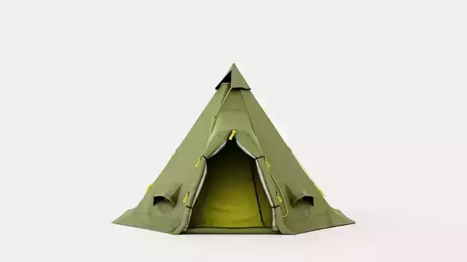 Varanger 4-6 Camp Outer Tent including Pole Low-poly 3D model