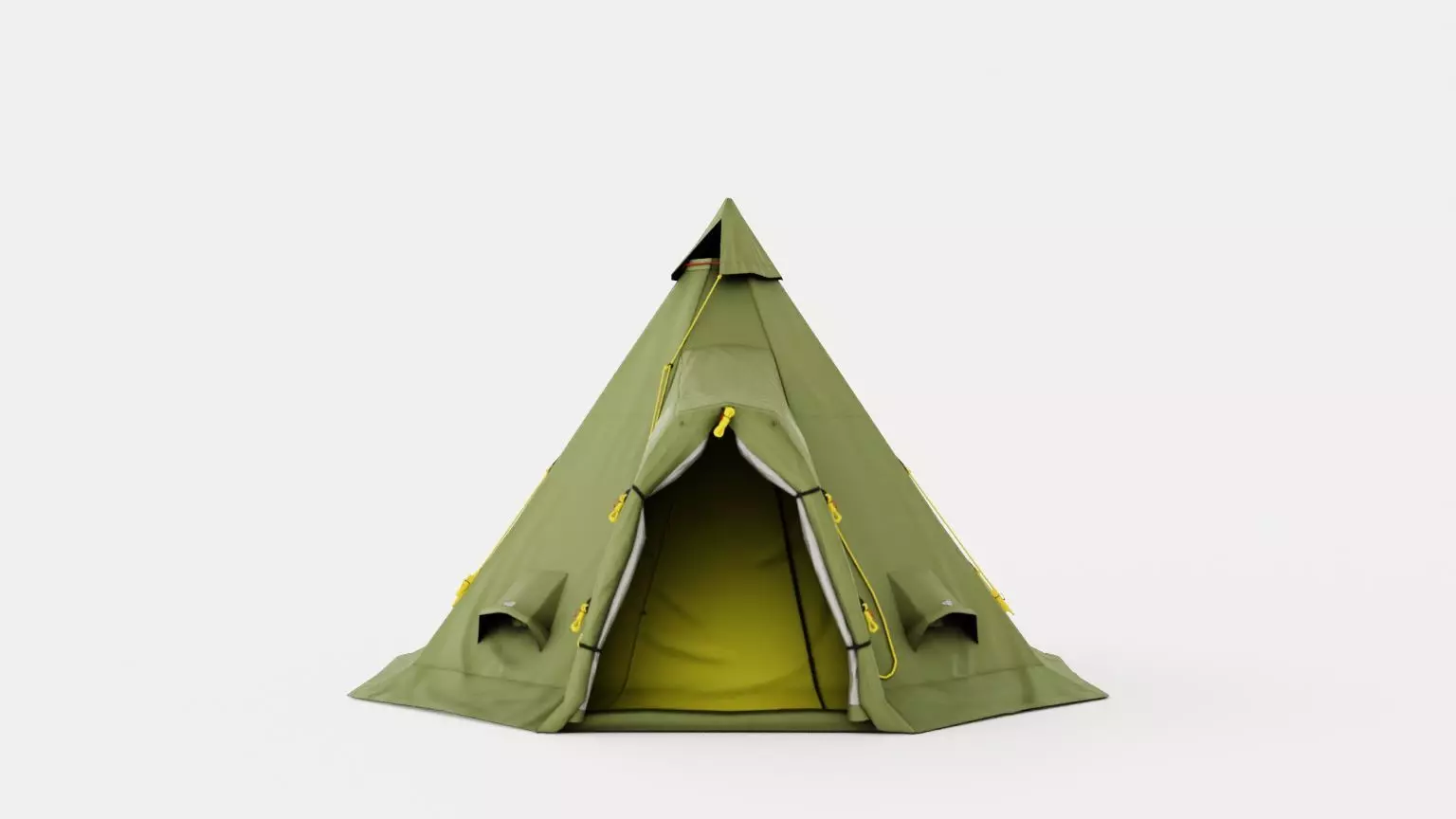 Varanger 4-6 Camp Outer Tent including Pole Low-poly 3D model_0