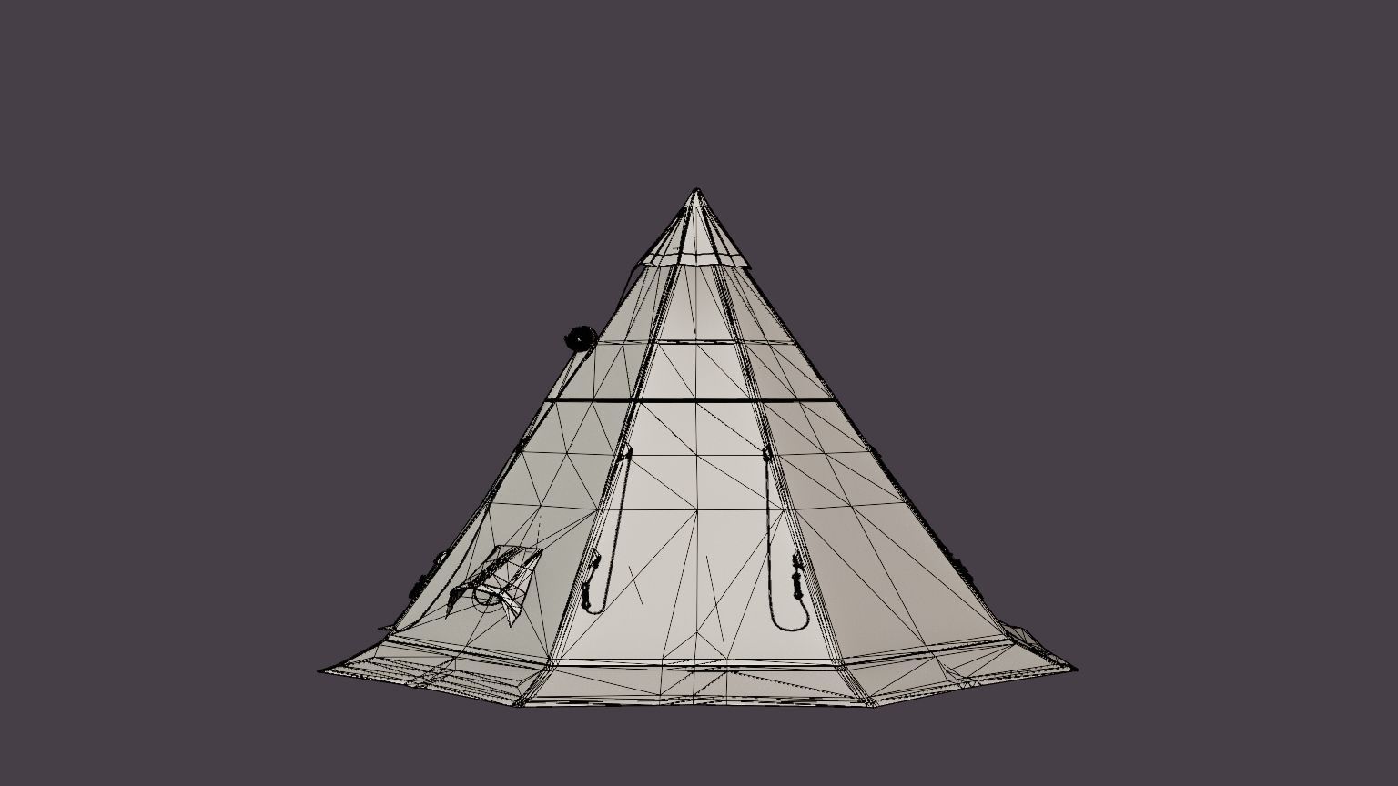 Varanger 12-14 Outer Tent including Pole Low-poly 3D model_7