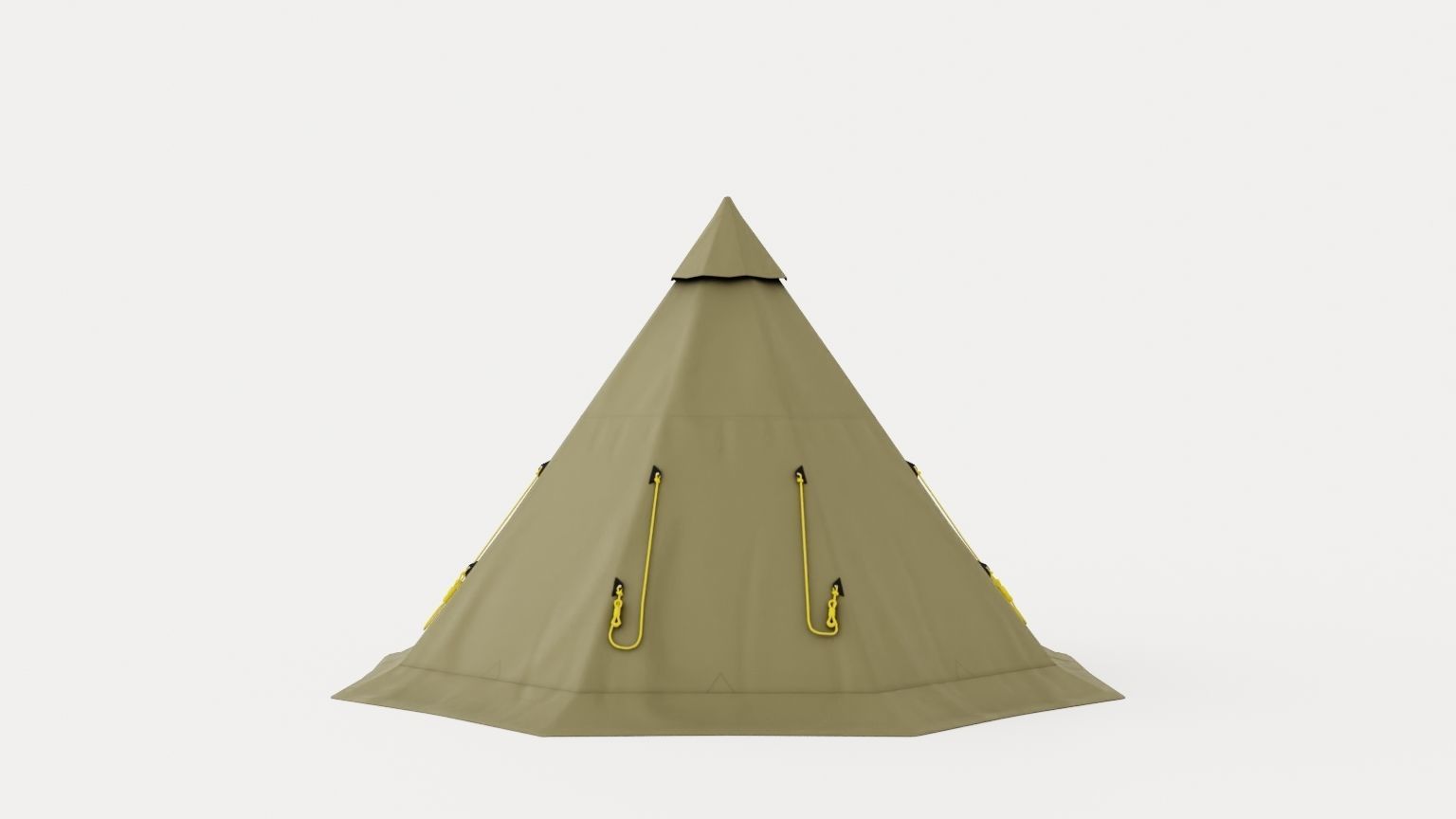 Varanger 12-14 Outer Tent including Pole Low-poly 3D model_4