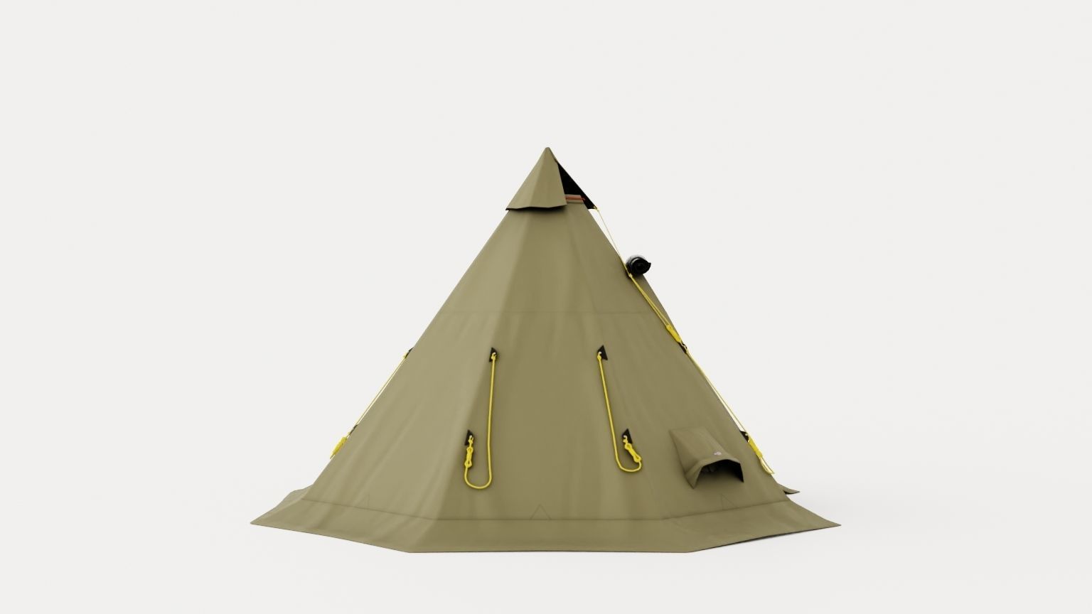 Varanger 12-14 Outer Tent including Pole Low-poly 3D model_2