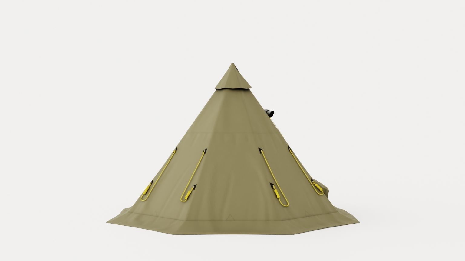 Varanger 12-14 Outer Tent including Pole Low-poly 3D model_3